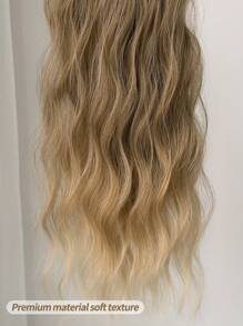 22 Inch Brown With Golden Highlights Clip-In Hair Extensions, 16 Clips, 7 Piece Full Head Synthetic Hair Extensions For Women - Blonde Ombre - View 11