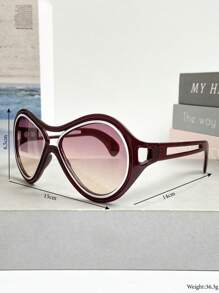 New Personalized Color Block Y2K Oversized Double-Beam Fashion Fashion Glasses, Suitable For Women & Men, Street Style, Party, Festival, Hiphop, Dance Show, Daily Casual, Couple, Beach, Unique Design - Multicolor - View 9