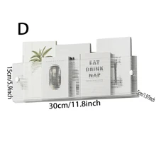 1pc Acrylic Magazine Rack Wall-Mounted Bookshelf, Document Storage Rack, Brochure Display Shelf Suitable For Waiting Room, Living Room, Office, Home - Transparent - View 8