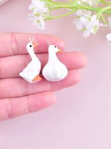 10 pièces Boucles d'oreilles pendantes en résine 3D en forme de canard ail drôle et à la mode, pendentif de collier, porte-clés, composants de bijouterie DIY - Multicolore - Voir 4