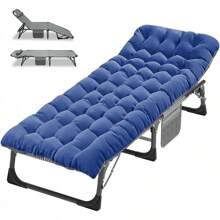 ABORON Oversized XXL Folding Camping Cot W/Mat For Adults, 78" L X 32" W X 18" H, Heavy Duty Outdoor Bed With Carry Bag,1200 D Layer Oxford Travel Camp Cots - Azure - 查看 1