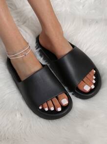 LUOFU Women's Fashion Outdoor Slippers, Thick Sole Indoor Waterproof Anti-Slip Casual Home Slippers, Summer Beach - Black - View 4