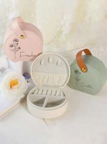 Personalized Name Jewelry Box For Bridesmaids,Birth Month Flower Leather Travel Jewelry Case, Bridal Party Proposal Gift, Bridesmaids Gift - Multicolor - View 7