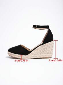 Nuevas sandalias de plataforma con cuña y puntera cerrada, de color negro tejido, para mujer - Negro - Ver 11