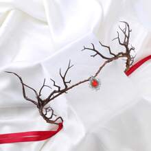 Handmade Gothic Wreath Flower Crown, Casual Bohemian Party Polyester Flower Crown, Suitable For Christmas, All Season