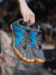 Outdoor Trekking Water Shoes, Minimalist Workout Hiking Camping Mountain Climbing Five Finger Shock Absorbing Casual Unisex Shoes - Grey - View 3