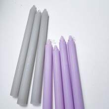 4 件装多色 10 英寸和 8 英寸条纹蜡烛棒，无烟无味，燃烧时间长，创意蜡烛，祈祷蜡烛，适用于家居装饰、节日、生日派对、婚礼、浪漫烛光晚餐、夏季蜡烛季、放松蜡烛、石蜡蜡烛、女性礼品蜡烛 - 彩色 - 查看 7