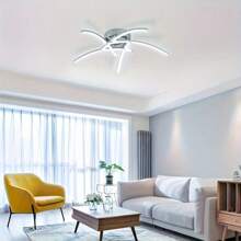 5 stuks moderne minimalistische vormen LED-plafondlamp, 3-kleuren verstelbaar, aluminium kruislijn creatieve lamp voor woonkamer, eetkamer, slaapkamer, balkon, gang