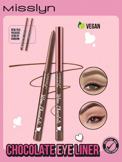  1 Pieza DELINEADOR DE OJOS DE CHOCOLATE MISSLYN DE LARGA DURACIÓN, Cremoso, Ultra-Pigmentado y Resistente al Agua, Crea Líneas Audaces y Definidas, Vegano y Sin Crueldad, Maquillaje de Belleza de Marca, Cosmética de Pintura Facial, Para Mujeres y Niñas, Perfecto para el Invierno, Ideal para Y2K, Moda Elegante, Adecuado para Cumpleaños, Mejor Regalo, Regalos del Día de San Valentín, Listo para Fiestas, Regalo de Año Nuevo, Mejor Color, Vegano y Sin Crueldad