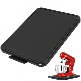 重型厨房电器滑动托盘，带平滑轮 - 16.14X11.81X0.8 英寸，防滑台面移动滑块，适用于咖啡机、烤面包机、搅拌机 - 耐用的 Abs 和金属，易于清洁，是理想的乔迁礼物厨房托盘