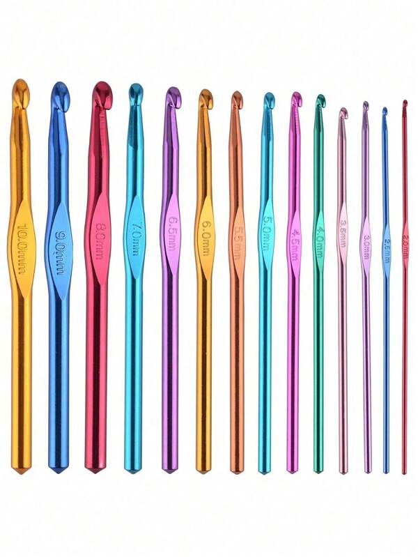 14pcs Multicolor Aluminum Crochet Hooks, 2-10mm Crochet Hook, Modern Iron Knitting Crochet Needle For Sewing, Aluminum Knitting Needles For Beginners And Experienced Crochet Hook Lovers
