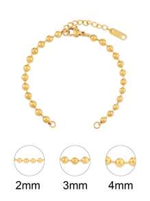 2pcs 2/3/4mm Bead Bracelet Stainless Steel Beads Chain Bracelets Blank Base For DIY Bracelet Jewelry Making Accessories - DIY Chains - View 2