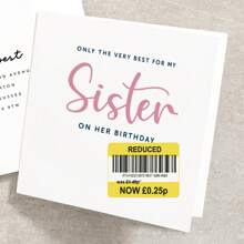 姐姐的生日贺卡 | 有趣的生日贺卡 | 姐姐的有趣卡片 | 有趣的生日贺卡 | 姐姐的生日礼物 | 缩小卡片包括信封，圣诞节 - 白色 - 查看 8