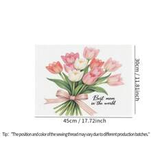4 Pcs Mother's Day Tulip Floral Print Table Placemat, Insulated Tableware Mat, Mother's Day Decor, Pink Flower