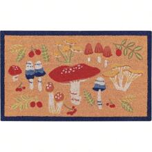 Vintage Printed Doormat, Entrance Door Mat, Non-Slip Rubber Backing Welcome Door Mats Low Profile Doormat For Entryway Outside Rug For Front Door, Entrance, Kitchen -30" X 18" - Field Mushrooms - View 1