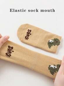 3 Pairs Cartoon Cute Non-Slip Toddlers Crew Socks, Summer/Spring Outfit - Multicolor - View 4