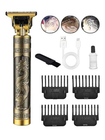 Rasuradoras Eléctrica de Hombres Impermeable,Recortadora eléctrica de cabello, máquina eléctrica de corte de cabello con cuchilla aceitada para grabado de cabeza calva, recortadora de cabello portátil de carga rápida y multifuncional para uso en el hogar.