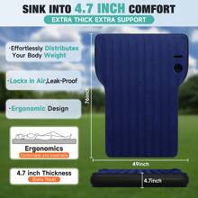 Umbrauto Inflatable SUV Air Mattress Fit For TeslaModel Y Mattress Portable Trunk Camping Bed Foldable Travel Sleeping Pad With Air Pump And Storage Bag For Outdoor - Màu xanh hải quân - Xem 2