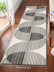 1 pieza Alfombra de pasillo estilo minimalista moderno color gris, de terciopelo cristalino, 1000 g/㎡, rectangular, antideslizante lavable, decoración del hogar, adecuada para sala de estar, cocina, comedor, oficina, todas las estaciones