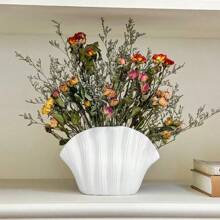 1 Stück Premium einfache kreative Muschelvase, Tulpen Künstliche getrocknete Blumen Dekoration, Wohnzimmer/Esszimmertisch Blumenarrangement Accessoire, geeignet für Heim- und Tischdekoration Heimdekoration Raumdekoration Blumenvase Glasvase - Verschiedenfarbig - Übersicht 11