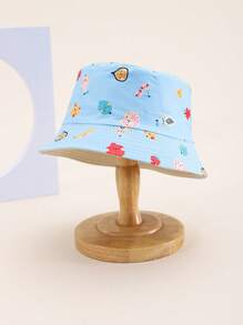 1pc Kids Fruit Print Bucket Hat, Sun Protection Bucket Hat For Boys & Girls, 3-6Y, Spring