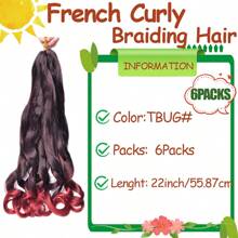 French Curly Braiding Hair 22 Inch Bouncy Loose Wave Crochet Braids Hair For Braids Synthetic Hair Extentions For Women