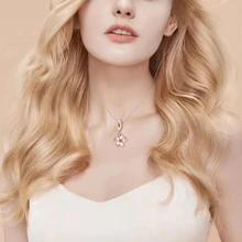 3D Swirling Silver-Plated Sakura Flower Pendant Charm, New Bestselling Suitable For DIY Bracelet/Necklace Wear, Popular Jewelry Making Birthday & Daily Jewelry Gift - Rose Gold - View 6