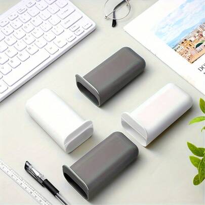 Desktop Pen Holder, Clip-On Pencil Storage Box, Adhesive Office Supplies Accessories, PP Plastic Desktop Storage Box Set With Strong Adhesive And Rounded Edges