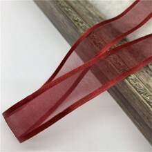 1 卷 5 码 20 毫米缎带边缘欧根纱丝带用于蝴蝶结婚礼圣诞装饰手工 DIY 礼品包装