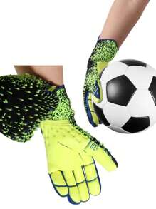 1 Pair Latex Non-Slip Goalkeeper Gloves With Adjustable Wrist Strap, 3D Rubber Particles Design, Anti-Slip, Training Gloves For Adults, Men, Women, Teens