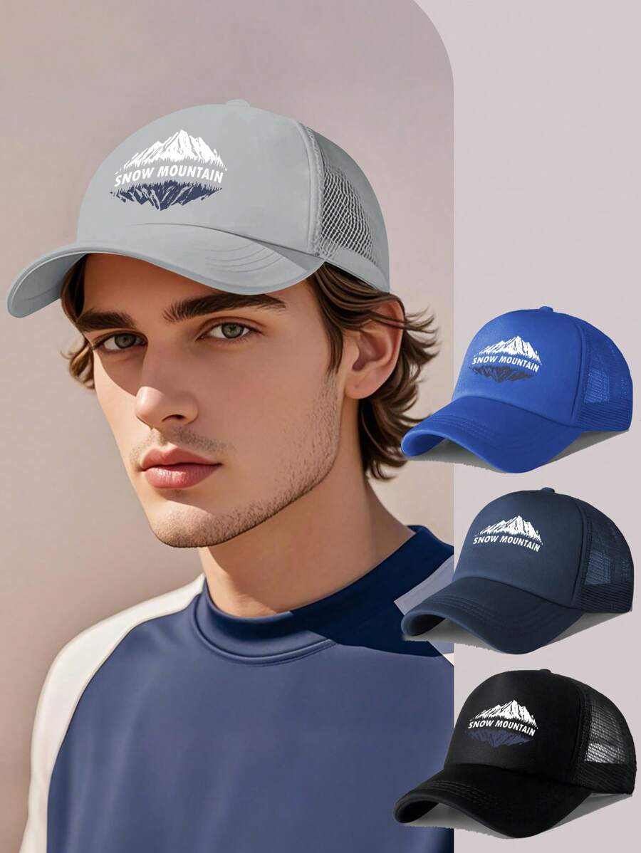 1pc Unisex Daily New Mesh Breathable Sports Outdoor Comfortable Versatile Sun-Protective Adjustable Baseball Cap - Shape - View 1