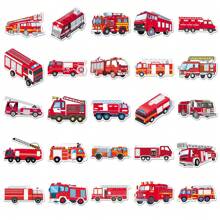 50Pcs Fire Truck Stickers Fire Truck Gifts Firefighter Stickers Fire Truck Party Favors Vehicle Stickers Transportation Stickers Vinyl Waterproof Stickers For Water Bottle,Computer,Laptop,Phone,Luggage,Notebook,Fridge - Multicolor - View 5