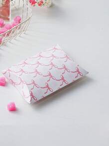 7pcs New Pink Bow Plaid Cookie Packaging Boxes, French Bow Decorated Gift Boxes For Cookies