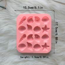 1/3pcs 12-Cavity Silicone Conch Shell Starfish Shape Candy Chocolate Ice Cube Mold, Kitchen Handmade Homemade Baking Tools, Gift For Father