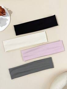 4pcs/Set Women's Versatile Super Absorbent Sweatband, Suitable For Sports Wear, Gym, Fitness, Running, Yoga, Daily Outfit Decoration