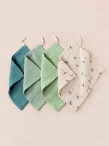 4pcs Baby & Toddler Cotton Double-Layer Muslin Square Handkerchief Towels, Swaddle Cloths - Multicolor - View 12