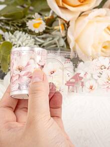 6 Rolls/Box Handbook Material Tape Plant Flower Plant Tape, Creative Waterproof PET Material Design Sticker Roll, Suitable For Photo Album Border Decoration DIY Hand Account Decoration Landscape Material Tape, Hand Account Gift For Friends - Multicolor - View 5