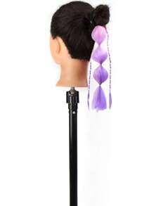Peruca de Bolhas Colorida Sintética de 12 Polegadas para Crianças, Rabo de Cavalo Trançado Ombré, Cabelo Cacheado, Rabo de Cavalo de Bolhas Colorido, Halloween - Multicolorido - Visão 7