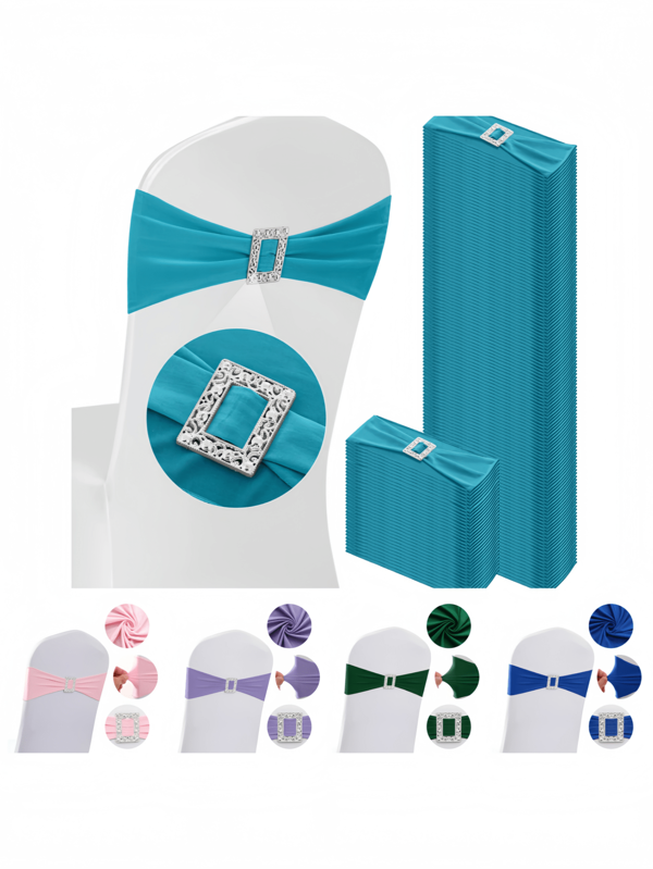 30/10/1 Pieces Of Spandex Elastic Chair With Bow Tie For Wedding Reception - Universal Elastic Chair Cover Strap, Buckle Slider Suitable For Decorating Chair Waistband, Birthday Party, Wedding Party, On-Site Chair Backrest Decoration And Fixation For Banquets, Parties, Hotel Events Graduation Party Chair Decoration
