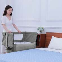 Baby Bed That Grows With Your Child, Height-Adjustable Baby Cradle Cododo, Multifunctional Baby Cradle Suitable For Newborns Up To The Age Of 3 Years, 92*58*70-90cm - 灰色 - 查看 4