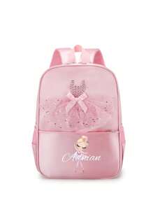 Custom Dance Bag, Can Be Printed With Personalized Name Or Holiday Greetings. Customize Your Own Backpack. Fashionable Casual Multifunctional Backpack, Cute Lace Ballet Bag. This Lightweight Coin Purse Is Perfect For Teenagers To Use In Daily Life,Chic Autumn,Kids,Customized Kids Bag - Multicolor - View 5