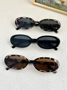 Set de 3 gafas de moda para mujer, elegantes para fiestas en la playa, pasarela, fotografía callejera para vacaciones de verano en la playa, al aire libre, viajes - 3 piezas de té de flor de frijol blanco grisáceo negro - Ver 2