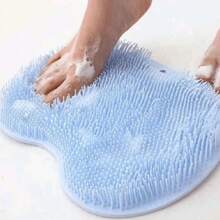 硅胶足部磨砂按摩垫，适用于淋浴、去角质和清洁脚、淋浴刷和背部磨砂，颜色随机