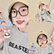 Sanrio 半入耳式无线耳机可爱甜甜圈风格 LED 显示屏美感大容量适用于所有智能手机和笔记本电脑男女生日礼物