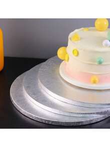 1/2/3/4 Pcs White/Gold/Silver 8/10/12 Inch Round Cake Boards, Thick Cardboard, Sturdy Cake Bases, Great For DIY Baking Cakes And Pastries, Home Kitchen Baking Accessories, Suitable For Holidays, Parties, Birthdays, Weddings, Valentine's Day, Easter, Father's Day