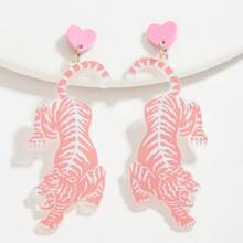 1对时尚可爱亚克力老虎/火烈鸟/鱼/燕子动物卡通耳环，适合女性日常佩戴（手工制作，款式略有不同） - 動物耳環 - 查看 16