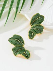 1 Pair Vibrant Colorful Summer Dopamine Inspired Half Flower Drop Earrings For Women