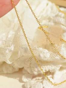 1pc Classic S925 Sterling Silver O-Chain Necklace, Suitable For Women, Versatile Fashion, No Seasonal Limit