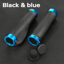 1 Pair Universal Bicycle Handlebar Grips, Non-Slip Shock Absorbing, 6 Color Options, Ergonomic Design, Aluminum Alloy Lock Ring