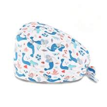 1pc Women's High Quality Polyester Material Digital Printed Heart, Floral, Animal Pattern Work Cap/Nurse Cap, Anti-Bacterial & Anti-Dust, Adjustable Drawstring Design, Suitable For Doctors, Nurses, And All Medical/Beauty/Veterinary Workers - Multicolor - View 21